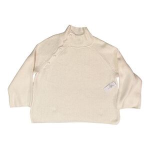 Women’s Ivory Turtleneck sweater with button details